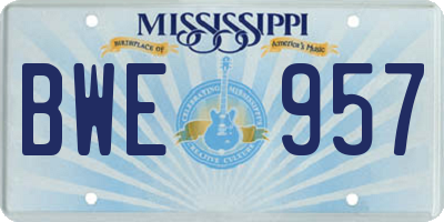 MS license plate BWE957