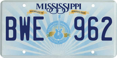 MS license plate BWE962