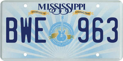 MS license plate BWE963