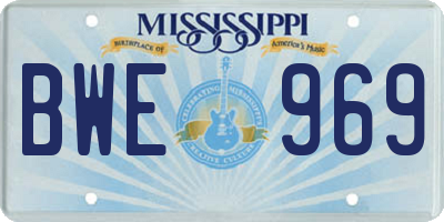 MS license plate BWE969