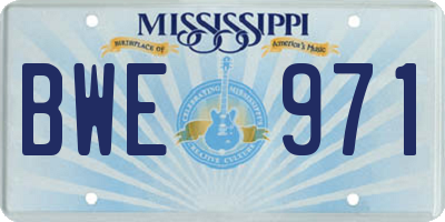 MS license plate BWE971