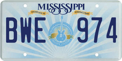 MS license plate BWE974