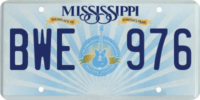 MS license plate BWE976