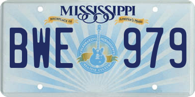 MS license plate BWE979