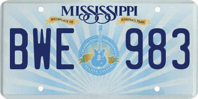 MS license plate BWE983