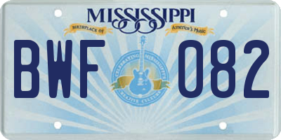 MS license plate BWF082