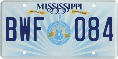 MS license plate BWF084