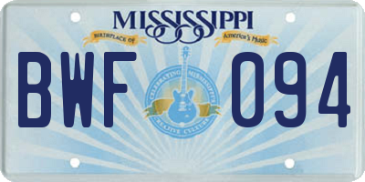 MS license plate BWF094