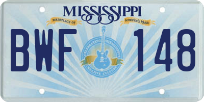MS license plate BWF148