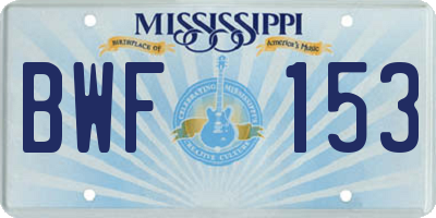 MS license plate BWF153