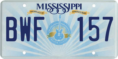 MS license plate BWF157