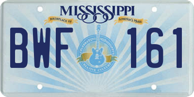 MS license plate BWF161