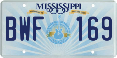 MS license plate BWF169