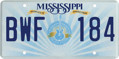 MS license plate BWF184