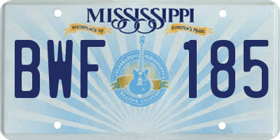 MS license plate BWF185