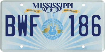 MS license plate BWF186