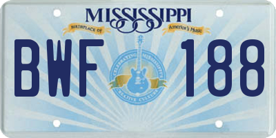 MS license plate BWF188