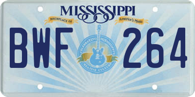 MS license plate BWF264