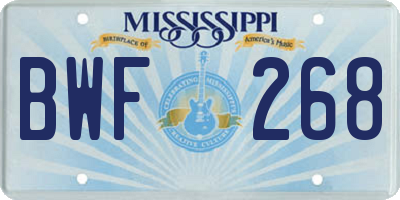 MS license plate BWF268