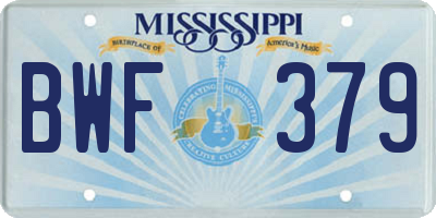MS license plate BWF379