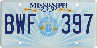 MS license plate BWF397