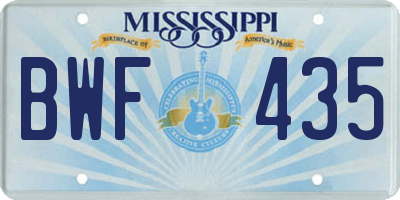 MS license plate BWF435
