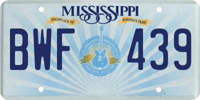 MS license plate BWF439