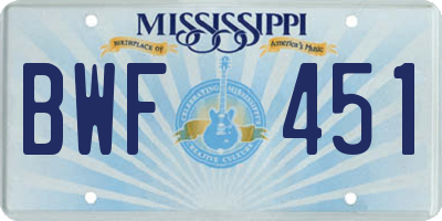 MS license plate BWF451