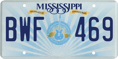 MS license plate BWF469