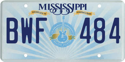 MS license plate BWF484