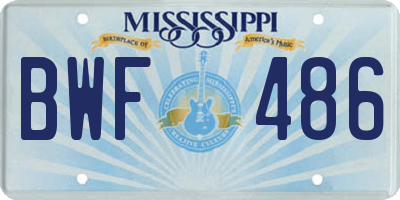 MS license plate BWF486