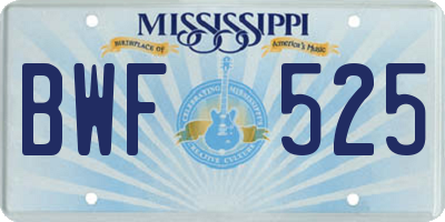 MS license plate BWF525