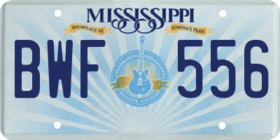 MS license plate BWF556