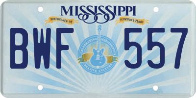 MS license plate BWF557