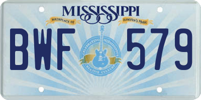 MS license plate BWF579