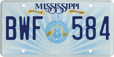 MS license plate BWF584