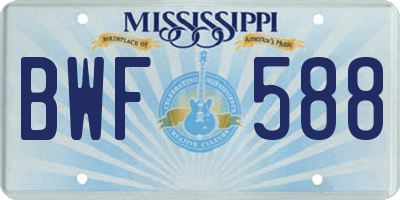MS license plate BWF588