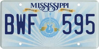 MS license plate BWF595