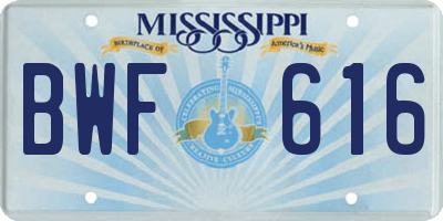 MS license plate BWF616