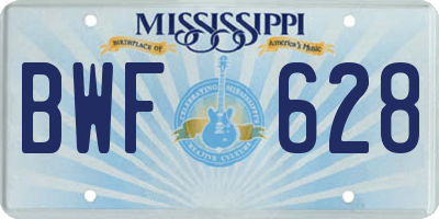 MS license plate BWF628