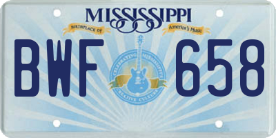 MS license plate BWF658