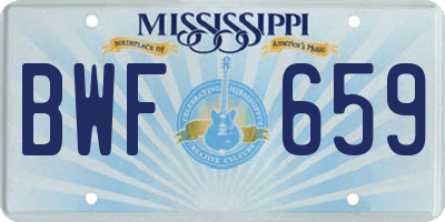 MS license plate BWF659
