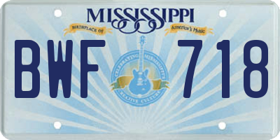 MS license plate BWF718
