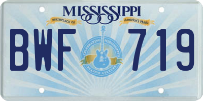 MS license plate BWF719