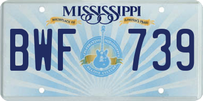 MS license plate BWF739