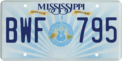 MS license plate BWF795