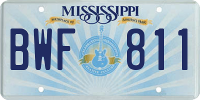 MS license plate BWF811