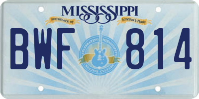 MS license plate BWF814