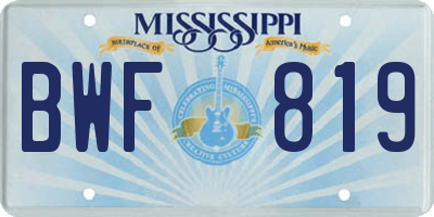 MS license plate BWF819