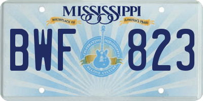 MS license plate BWF823